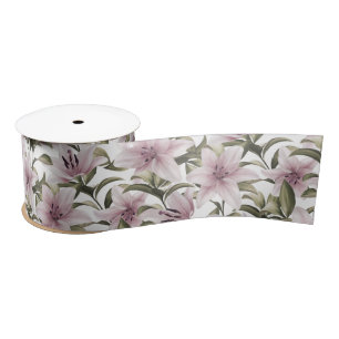 Lily Blume. Blumenmuster Satinband
