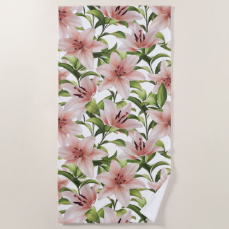 Lily Blume. Blumenmuster Strandtuch