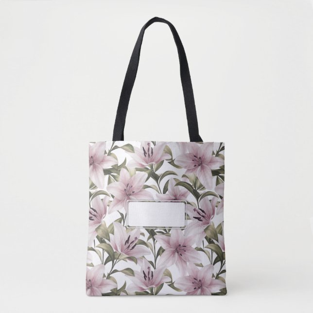 Lily Blume. Blumenmuster Tasche (Vorderseite)
