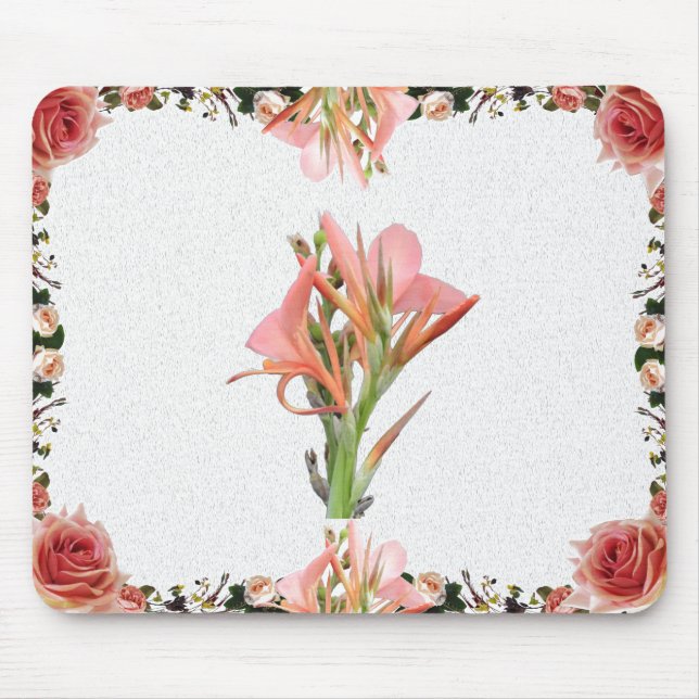 Lily Blume Botanische Kunst Mousepad (Vorne)