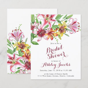 Lily Blume Bouquet Bridal Dusche Einladung