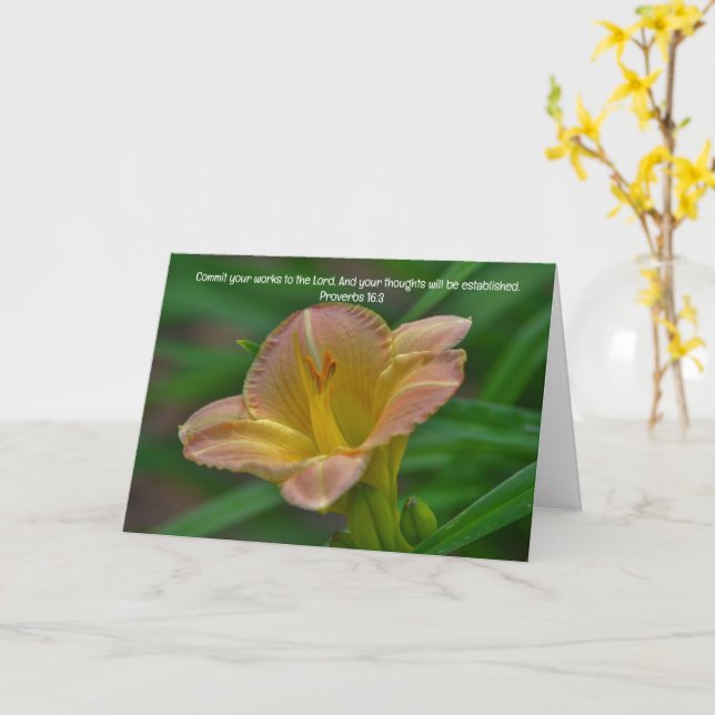 Lily Blume Good Work Bible Verse Care Card Karte (Gelbe Blume)