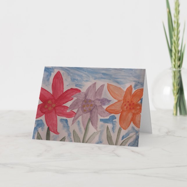 Lily Blume Grußkarte Karte (Vorderseite)