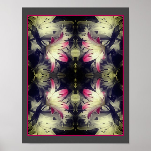Lily Blume Schwarz-Weiß-Partial Abstrakt Poster (Vorne)