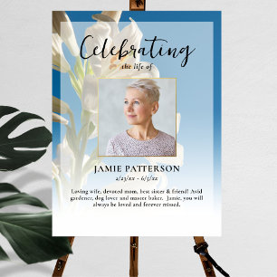 Lily-Blumen-Feier des Lebens Foto Beerdigung Poster