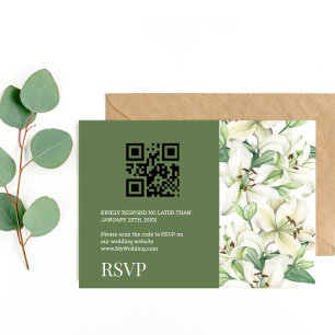 LILY Blüten Eleganz QR Code RSVP Karte