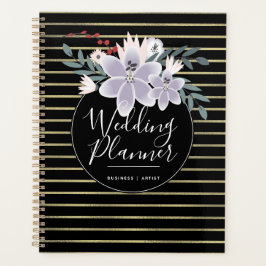 Lily Bouquet Foil Stripes Wedding Planer