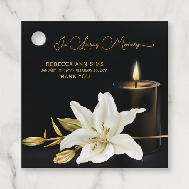 Lily Candle Funeral Geschenkanhänger (Vorderseite)