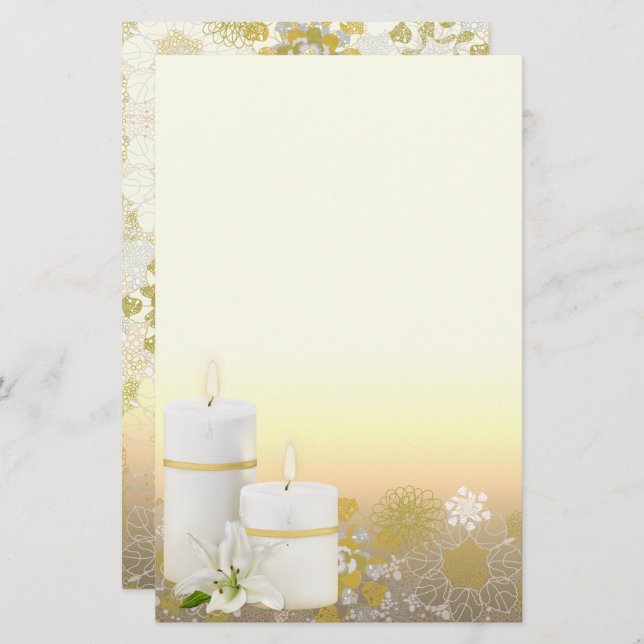 Lily Candle Stationery Briefpapier (Vorne/Hinten)