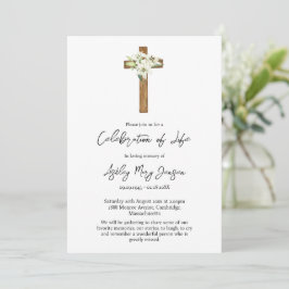 Lily Cross Celebration of Life Funeral Einladung