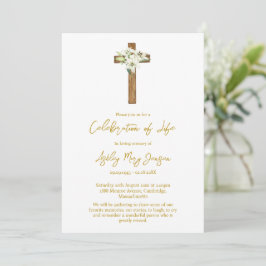 Lily Cross Celebration of Life Funeral Einladung