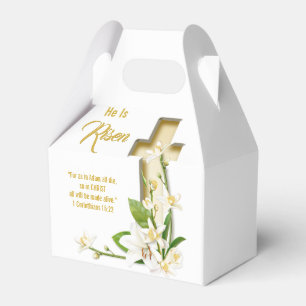 Lily Cross Schrift Ostern Er ist auferstanden Geschenkschachtel