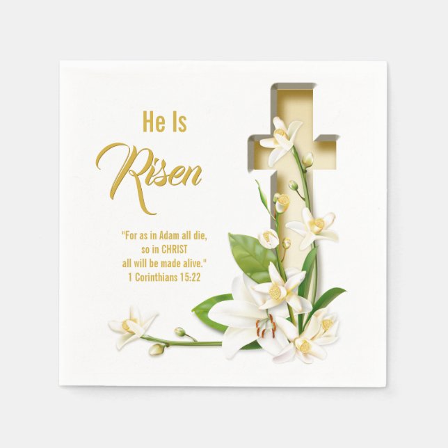 Lily Cross Scripture ist er verschwiegen Serviette (Vorderseite)
