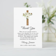 Lily Cross Sympathie Dankeschön Karte