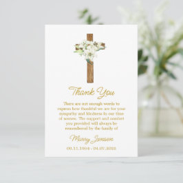 Lily Cross Sympathy Thank You Card Dankeskarte
