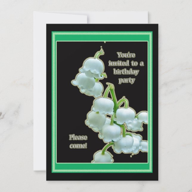 Lily de la vallée Invitation à la fête d'anniversa (Devant)