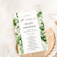 Lily de la vallée White Floral Wedding Programme