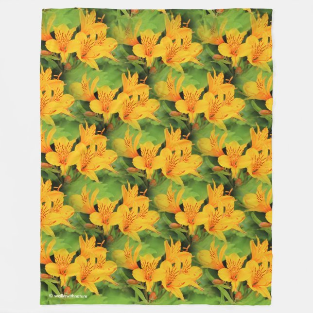 Lily der Inkas / Gelbe Alstroemeria Fleecedecke (Vorderseite)