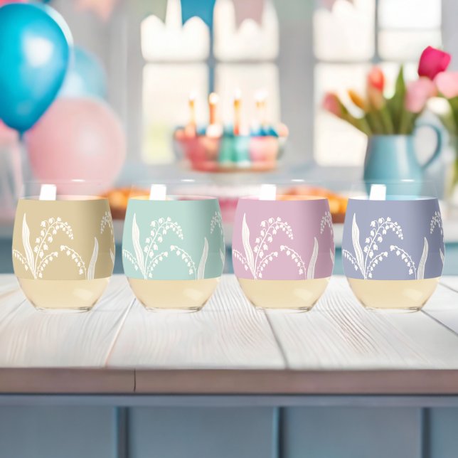 Lily des Tales Blumen maßgeschneiderte Background Weinglas Ohne Stiel (Insitu (Baby Party))