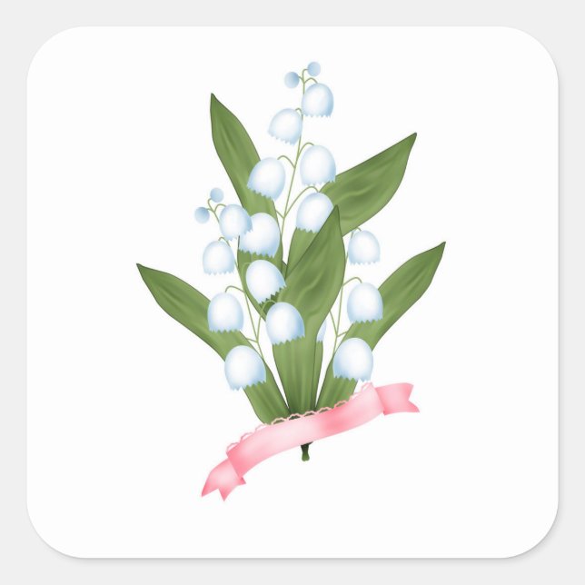 Lily des Tales, Retro Quadratischer Aufkleber (Vorderseite)