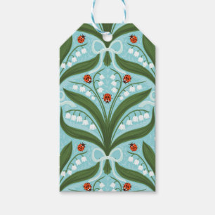 Lily des Tals und ladybugs Symmetrie in grün, Geschenkanhänger
