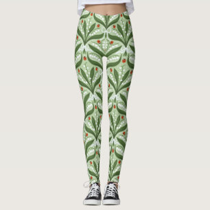 Lily des Tals und ladybugs Symmetrie in grün, Leggings
