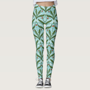 Lily des Tals und ladybugs Symmetrie in grün, Leggings