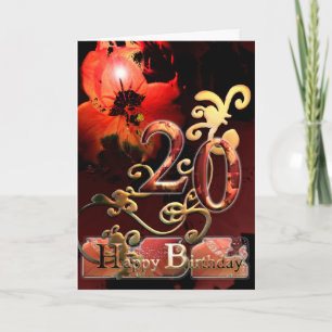 Lily Dream flower Bonne carte de fête du 20e anniv