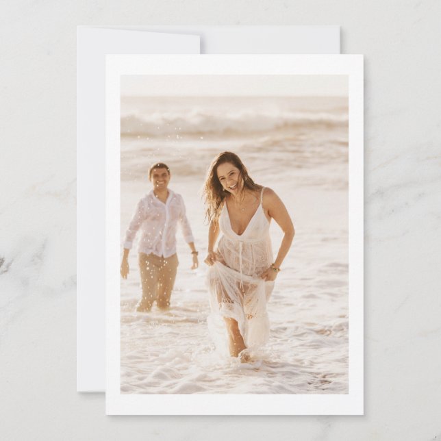Lily - Elegante Monochrome Save the Date-Karte mit Save The Date (Rückseite)