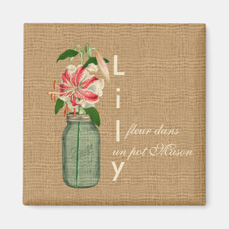 Lily flehe dans un pot Mason Magnet