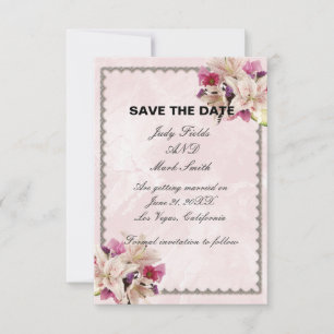 Lily florrosa Marmorhochzeit rettet das Datum RSVP Karte