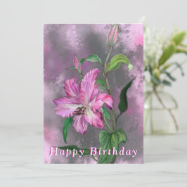 Lily Flowers Lys Carte d'Anniversaire - Peinture