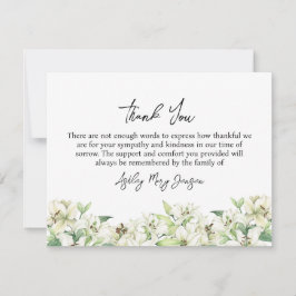 Lily Funeral Thank You Note Card Bereavement Dankeskarte