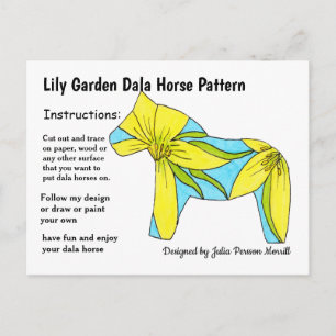 Lily Garden Dala Horse Pattern zu teilen Feiertagspostkarte