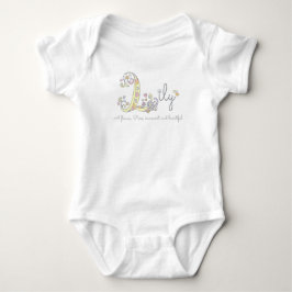 Lily Girls Name bedeutet L Monogramm Herz Baby Strampler