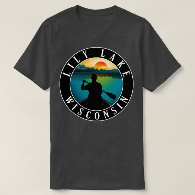 Lily Lake Wisconsin Canoeing T-Shirt (Design vorne)