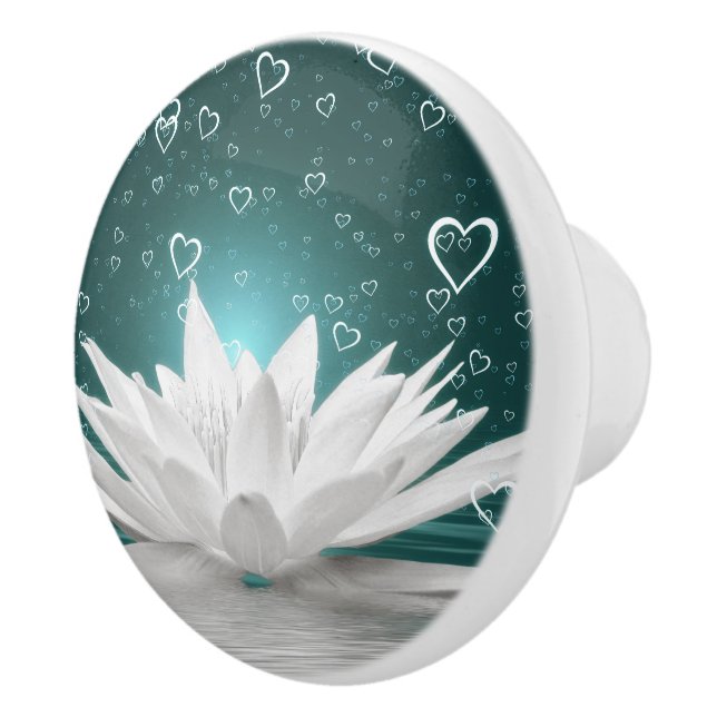Lily Lotus Blume Herzschrittmacher Keramikknauf (Rechts)