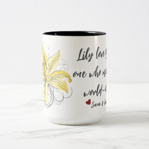 Lily Love Blumen-Tasse – Geschenk für Mama Zweifarbige Tasse