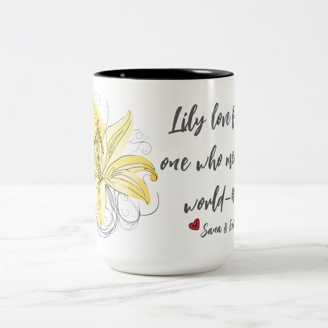 Lily Love Floral Mug - Maman Cadeau (Centre)