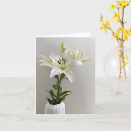 Lily Lullaby | Weiße einfache Blumenbemalung Karte