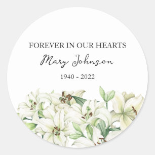Lily Memorial Funeral Classic Rundumaufkleber Runder Aufkleber