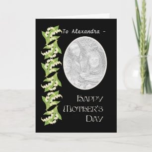 Lily Mothers Day Carte photo, Noir, pour personnal