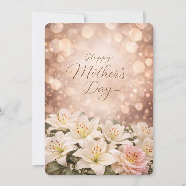 Lily-Muttertags-Grußdesign Feiertagskarte (Vorderseite)