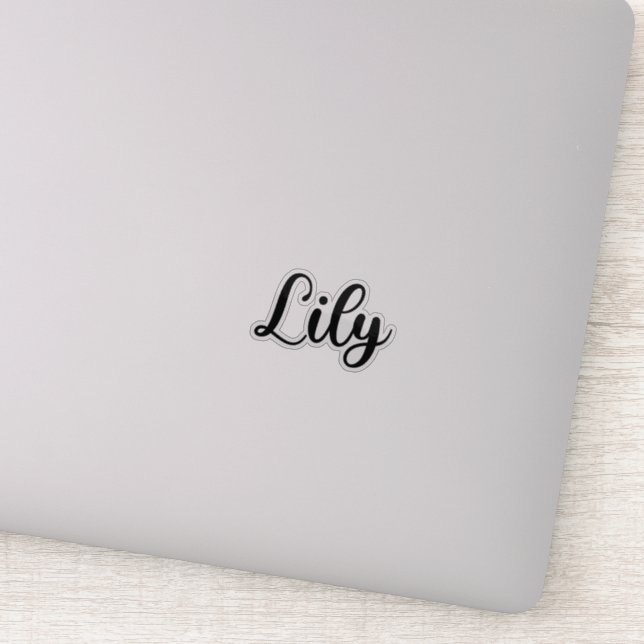 Lily Name - Handgeschriebene Kalligrafie Aufkleber (Detail)