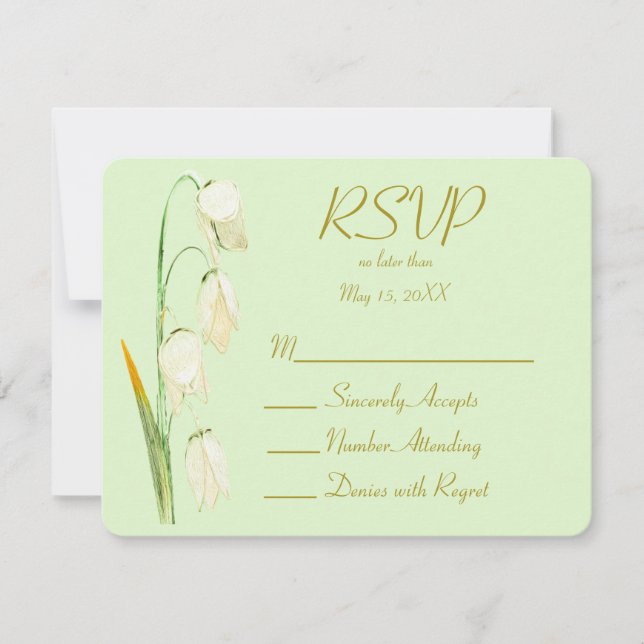 Lily of Norway Sage Wedding RSVP Karte (Vorderseite)