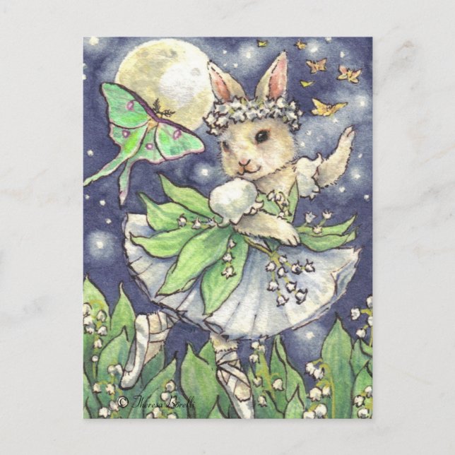 Lily of the tal Ballerina Bunny Postcard Postkarte (Vorderseite)
