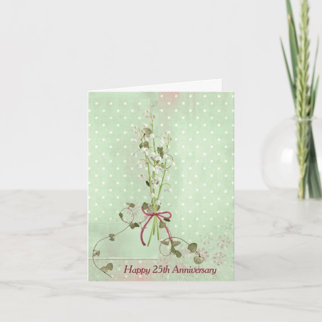 Lily of the Valley 25th Anniversary Karte (Vorderseite)