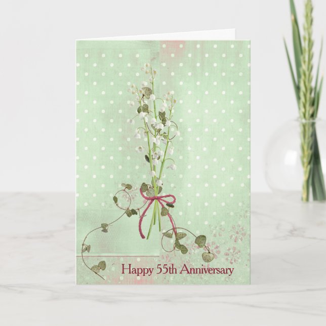 Lily of the Valley 55th Anniversary Karte (Vorderseite)