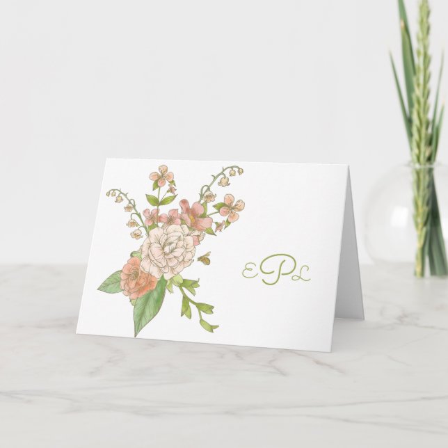 Lily of the Valley and Rose Personal Stationery Karte (Vorderseite)