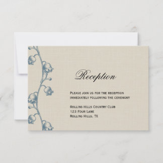 Lily of the Valley auf Ecru Linen Hochzeitsempfang Einladung